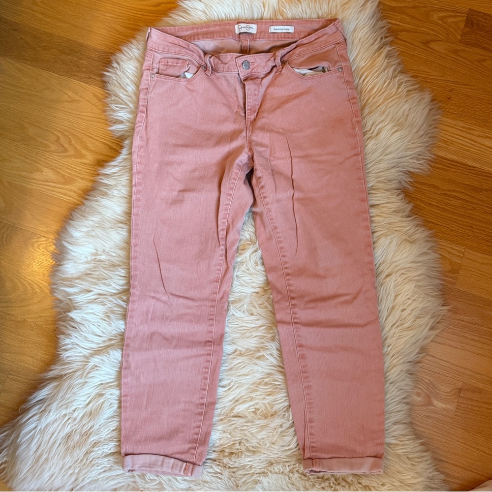 Jessica Simpson Blush Rolled Crop Skinny Jeans